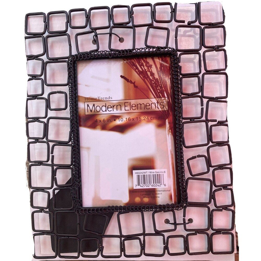 Home Trends Modern Elements Wire Geo Frame Black 4" X 6" Kickstand Lot Of 2 New